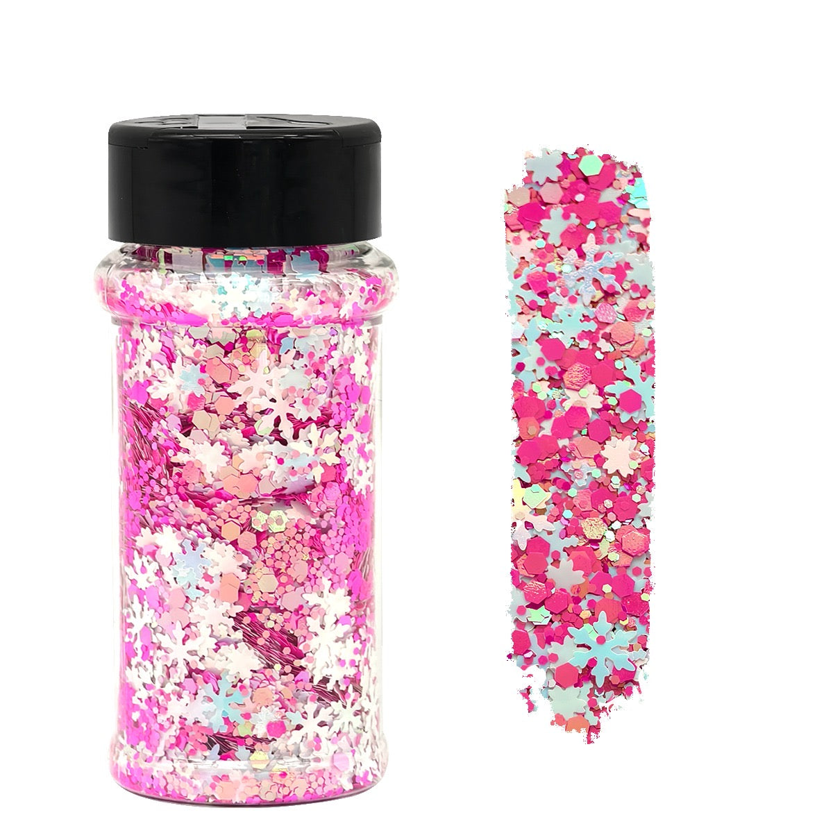 Pink Peppermint Frost Shaped Glitter